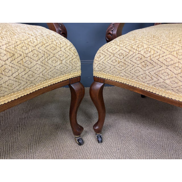 Victorian Mahogany Salon Suite, 1890, Set of 7 For Sale - Image 12 of 18