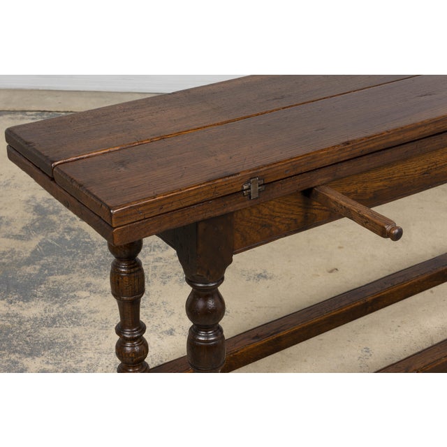 Wood Early 19th Century French Alpine Oak Folding Table For Sale - Image 7 of 17