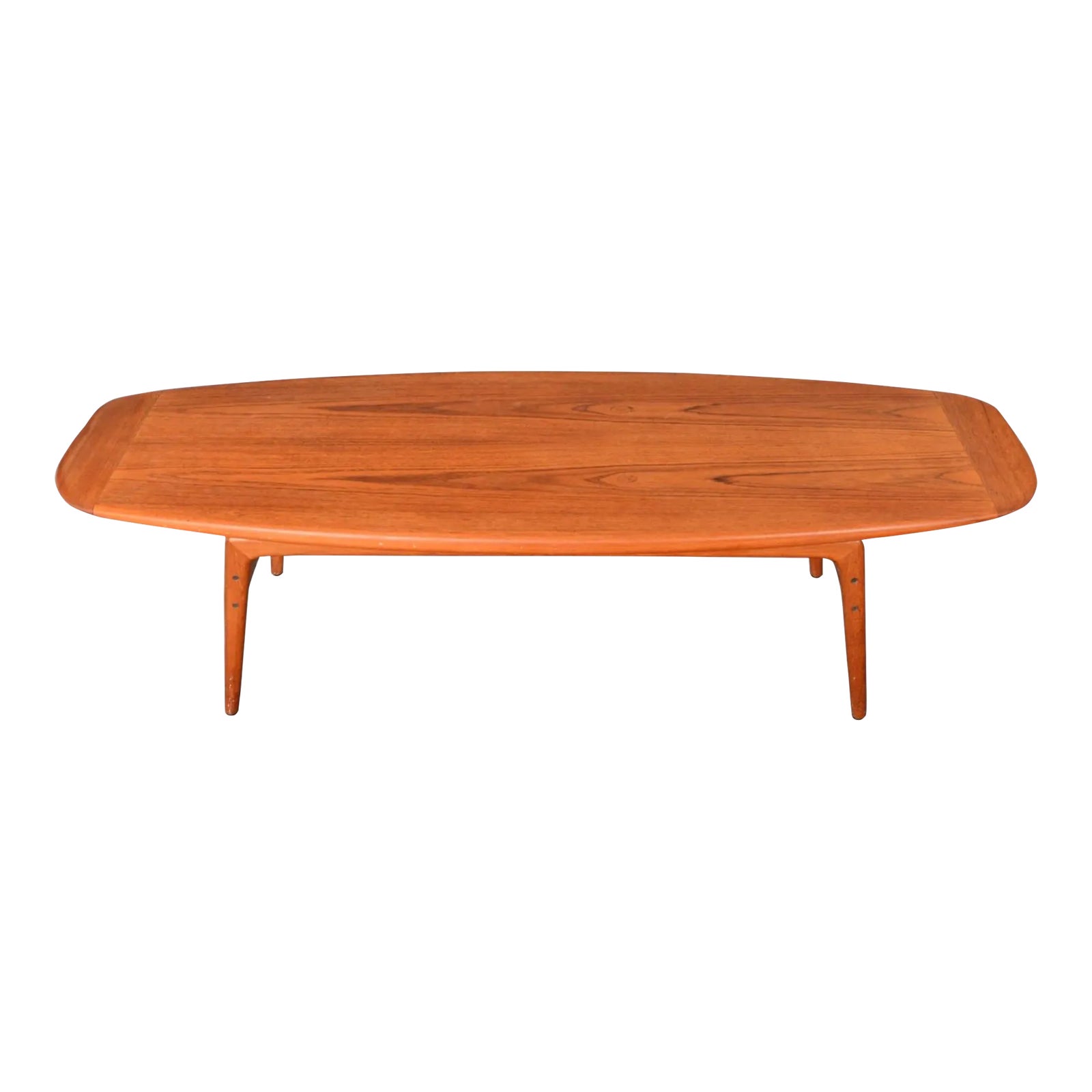 Arne Hovmand Olsen Floating Surfboard Coffee Table in Teak | Chairish