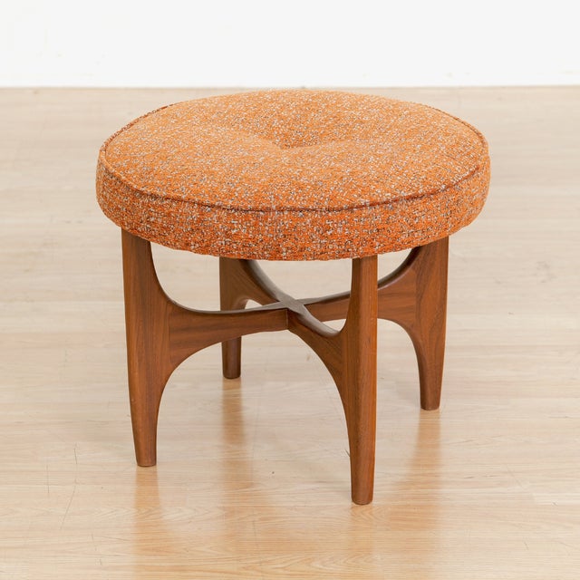 1960s Mid Century Astro Vanity Stool by G Plan in Teak & Orange For Sale - Image 5 of 8