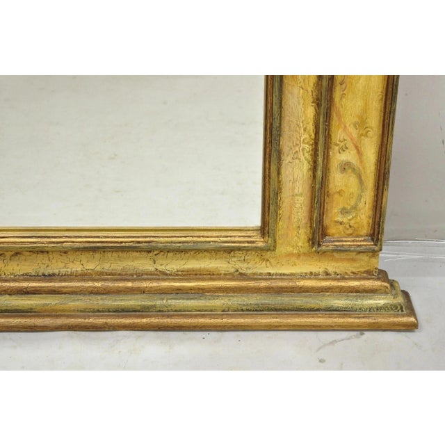 Early 21st Century Contemporary Shabby and Chic Italian Tuscan Distress Painted Trumeau Wall Mirror For Sale - Image 5 of 10