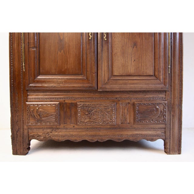 Wood 19th Century French Provincial Breton Folk-Art Armoire For Sale - Image 7 of 18
