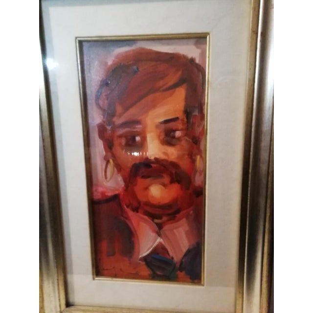 Mario Vergani, Portrait of a Gypsy, 1970s, Oil on Canvas For Sale - Image 7 of 8