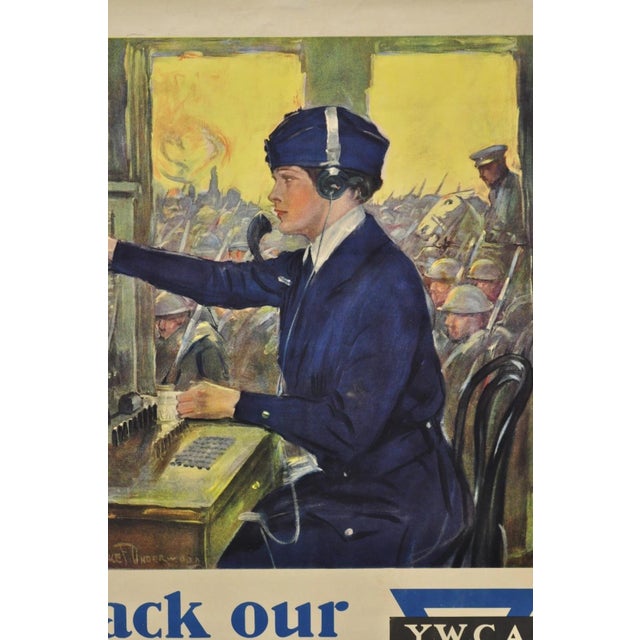 Original 1918 Ywca Wwi Poster 'Back Our Girls Over There' by Clarence Underwood For Sale - Image 4 of 16