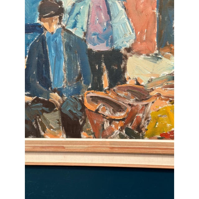 Svend Nielsen, Figures at the Fish Shed, 1950s, Oil on Canvas, Framed For Sale - Image 7 of 16