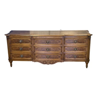 Late 20th Century Karges Burled Walnut French Regency Dresser For Sale