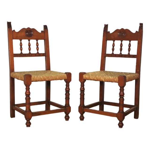 Set of Small Wooden Chairs For Sale
