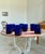 Art Deco Style Cobalt Blue Glasses, Set of 7 Hand Blown Lowball Glassware Set For Sale - Image 14 of 16