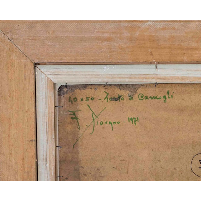 Ferruccio Piovano, Port of Camogli, Oil on Cardboard, Signed, 1974 For Sale - Image 9 of 9