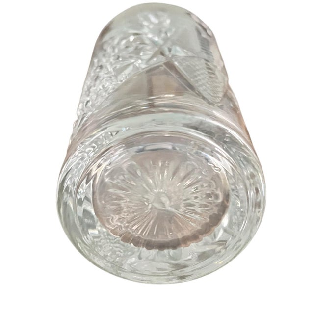 Late 20th Century Vintage Cut Crystal Flower Vase Hollywood Regency Glam Traditional Victorian Edwardian Art Deco For Sale - Image 5 of 7