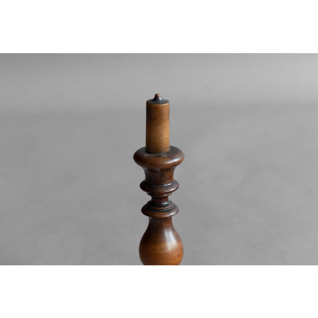 Antique Fruitwood Candlesticks, 1800, Set of 2 For Sale - Image 3 of 5