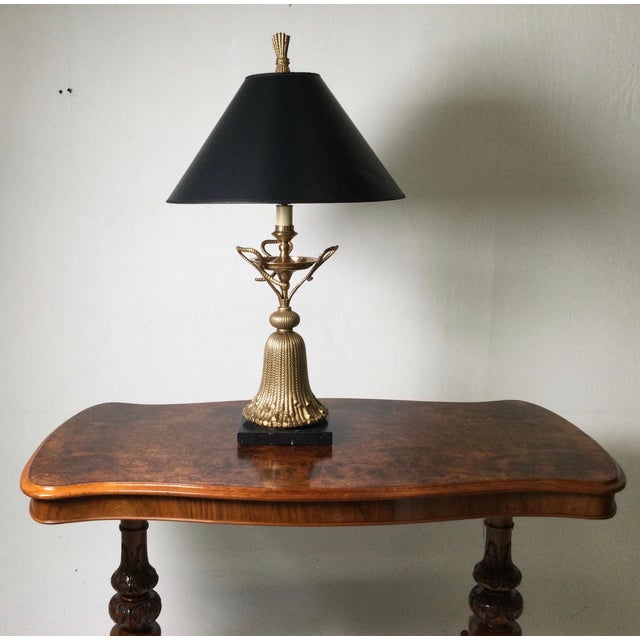 1990s Cast Burnished Brass Chapman Table Lamp For Sale - Image 10 of 10