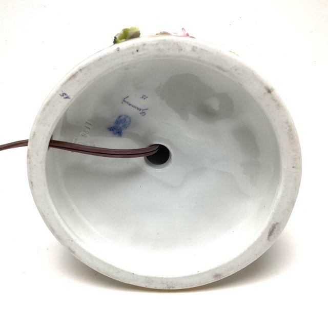 Antique German Von Schierholz Porcelain Small Table Lamp For Sale - Image 9 of 11