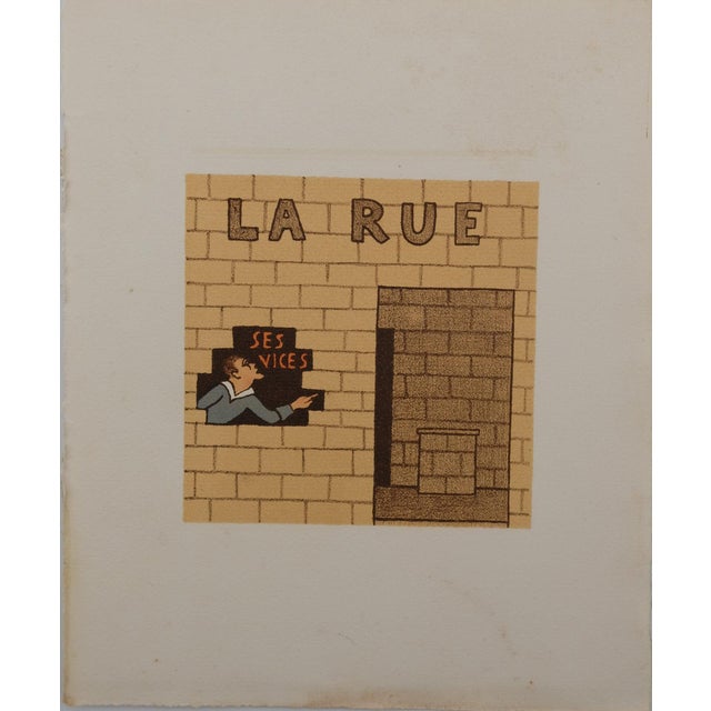 Lucien Boucher, La rue, Lithograph For Sale
