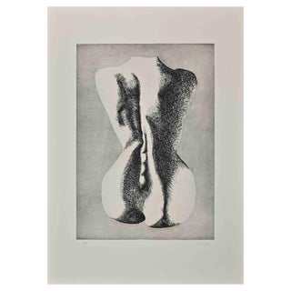 Giacomo Porzano, Woman’s Back, Etching, 1972 For Sale