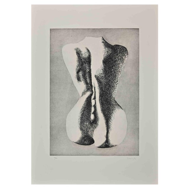 Giacomo Porzano, Woman’s Back, Etching, 1972 For Sale