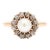 Antique .25ctw Pearl & Diamond Halo Ring, 14k Yellow Gold, Ring Size 4.25 For Sale