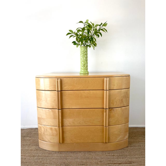 Vintage Heywood Wakefield Airflow Dresser streamline mid-century modern / art deco style 4 drawers with slightly curved /...