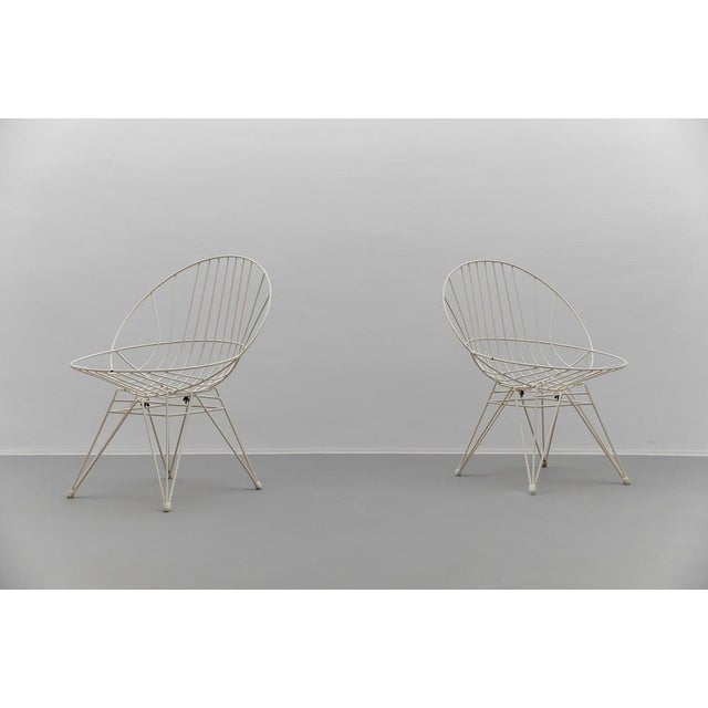 Mid-Century Modern Combex Wire Chair and Combex Wire Table by Cees Braakman for Pastoe, Netherlands, 1950s, Set of 3 For Sale - Image 3 of 17