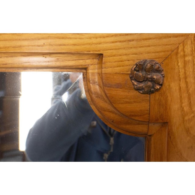 Wood Art Nouveau French Dressing Armoire Beveled Mirror, 1920 For Sale - Image 7 of 18
