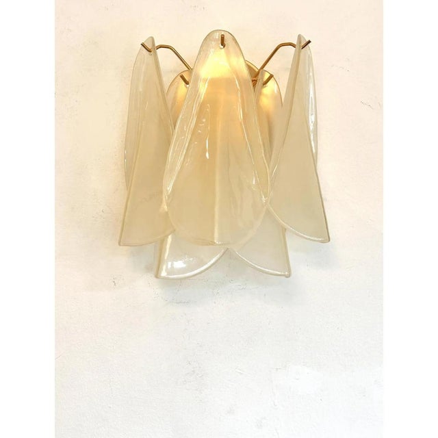 Contemporary Sanded Champagne Rondini Murano Wall Sconces by Simoeng, Set of 2 For Sale - Image 3 of 11