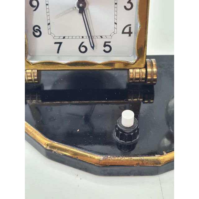Art Deco French Table Lamp with Clock from Ideal France, 1930s For Sale - Image 10 of 13
