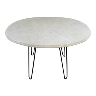 Vintage Mid Century Oval Marble Table For Sale