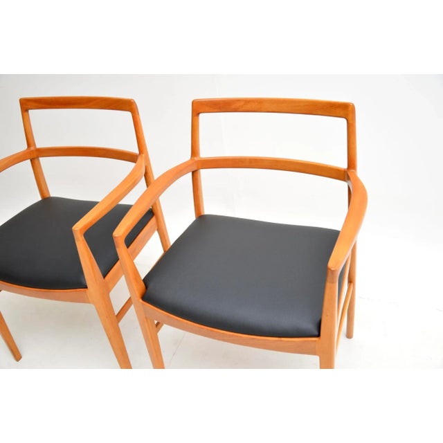 Black Vintage Danish Carver Chairs attributed to Arne Vodder for Sibast, 1960s, Set of 2 For Sale - Image 8 of 10