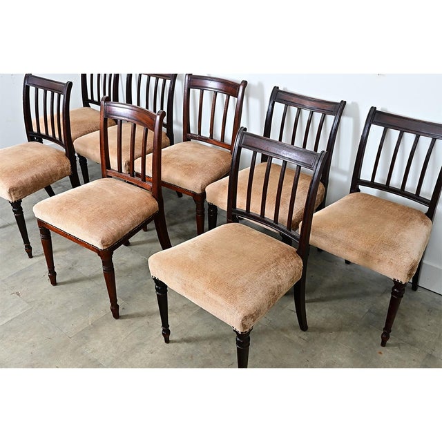 Wood Set of 8 English 19th Century '' H.O. Peers '' Mahogany Dining Chairs For Sale - Image 7 of 12