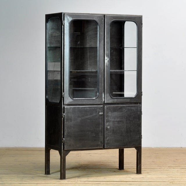 Industrial Vintage Polished Medical Cabinet, 1970s For Sale - Image 3 of 11