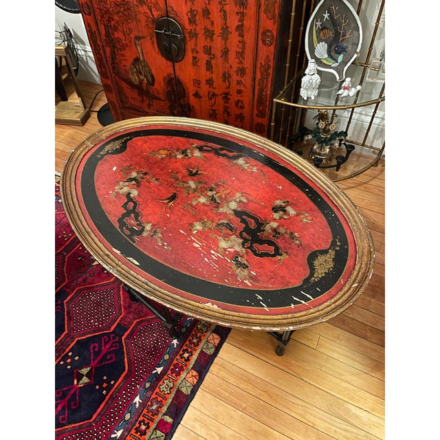 Chinoiserie Vintage Italian Chinoiserie Faux Bamboo Coffee Cocktail Table For Sale - Image 3 of 6