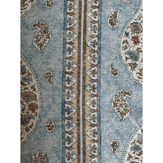 2020s G P & J Baker Coromandel Blue/Sand Linen Fabric 4 1/2 Yards For Sale - Image 5 of 6