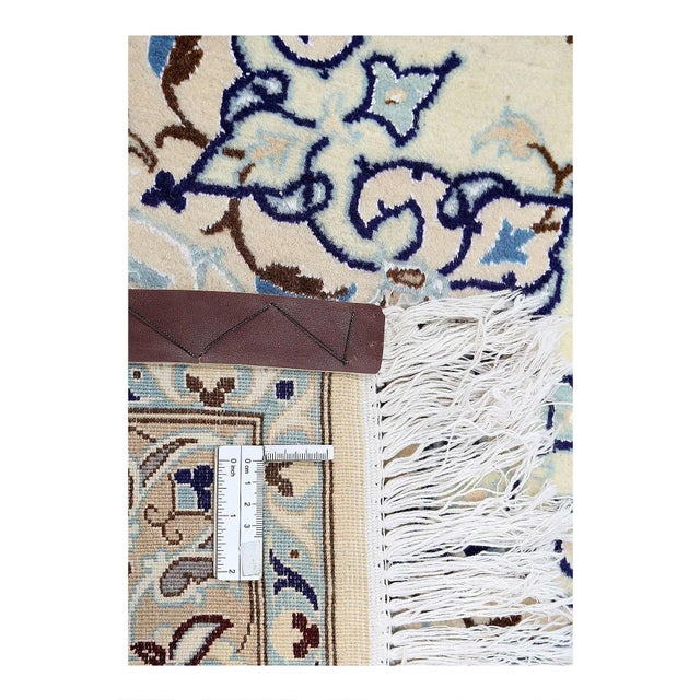 Fine Hand Knotted Persian Silk & Wool Nain For Sale - Image 4 of 6