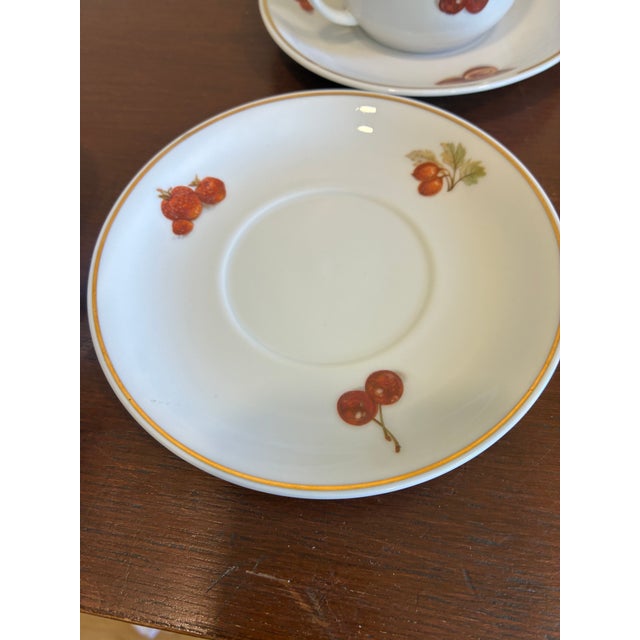 Mid 20th Century Seltmann Weiden Bavaria West Germany Fruit Tea Cups & Saucers - Set of 6 For Sale - Image 15 of 15
