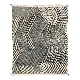 Large Abstract Hand-Knotted Wool Rug by Azele Studio For Sale