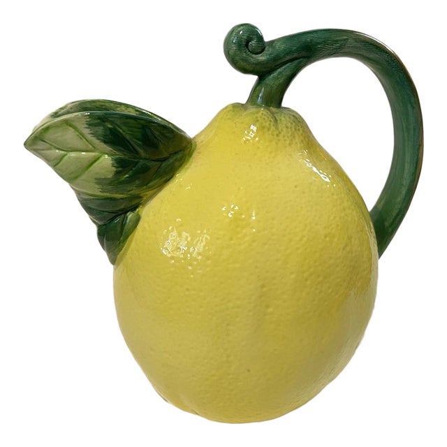 Vintage the Haldon Group Ceramic Lemon Fruit Pitcher For Sale