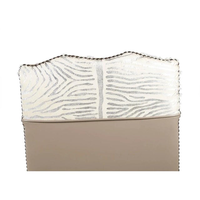 English Exotic Leather High Back Office Chair For Sale - Image 3 of 5