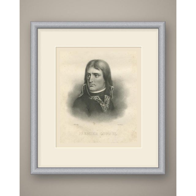 An original antique lithograph portrait of napoleon bonaparte, the frontispiece of madou's vie de napoléon, published at...