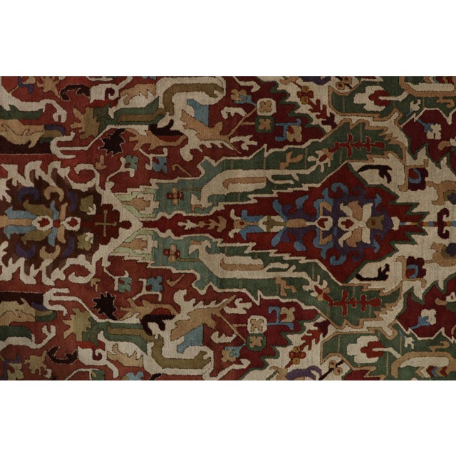 1920s Antique European Rug in Red With Soumak Dragon Pattern For Sale - Image 5 of 6