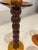 Glass Set of Three Amber Colored Glass Candlesticks For Sale - Image 7 of 7