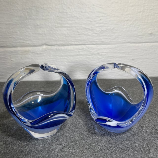 Mid 20th Century Flygsfors Coquille Glass Bowls - Set of 2 For Sale - Image 11 of 11