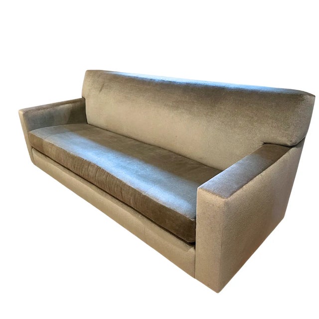 Modern Custom William & Wesley Co. Mohair Sofa For Sale - Image 3 of 6