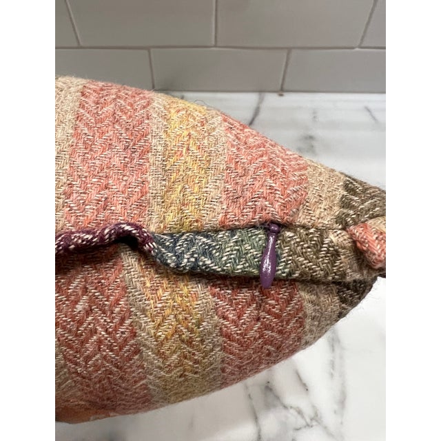 2020s Classic Cloth Kilburnie Pattern Striped Wool Lumbar Pillow For Sale - Image 5 of 13