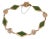 20253 - Green Jade Oriental Style Rhombus 14k Yellow Gold Link Bracelet For Sale