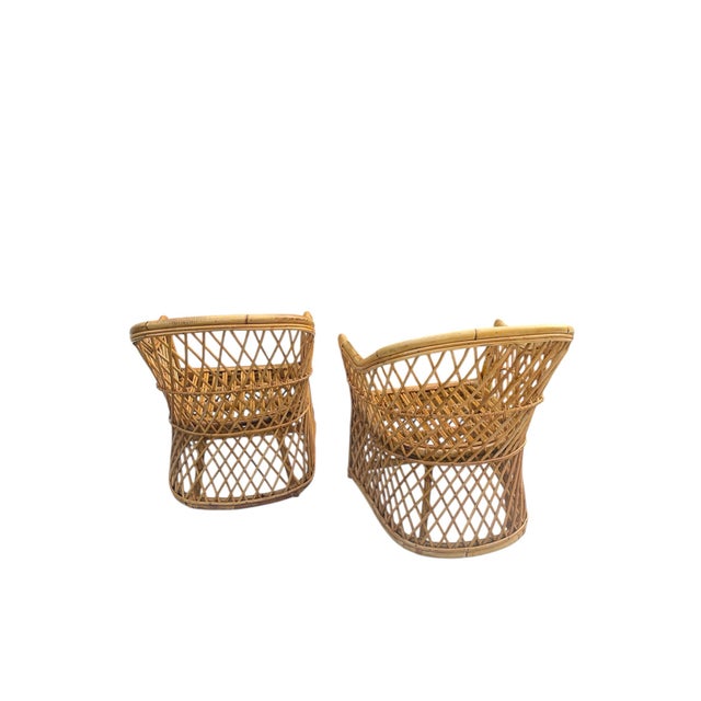 Ficks Reed Rattan Lounge Chairs Set of 2 Circa 1960's For Sale - Image 4 of 5