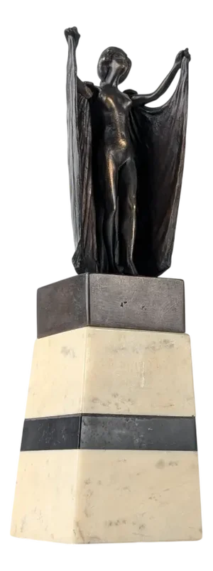Carl Kauba, Articulated Sculpture of a Woman, 1900s, Bronze on Marble Base