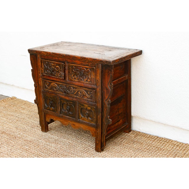 Antique Chinese Carved Six-Drawer Dresser For Sale In Los Angeles - Image 6 of 12