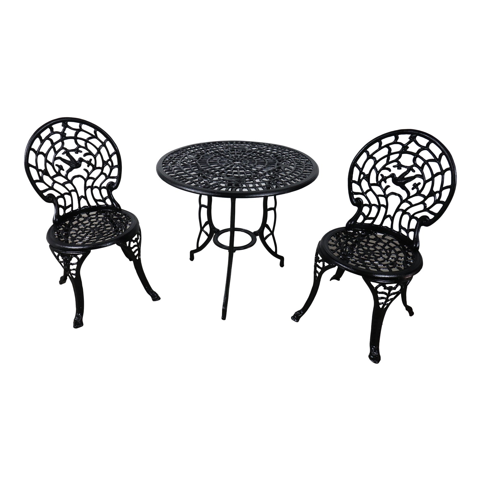 Vintage Cast Iron Humming Bird Bistro Table & 2 Chairs | Chairish