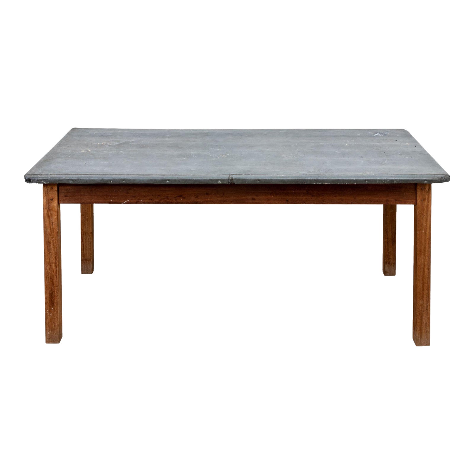 Outdoor Zinc and Teak Dining Table Chairish