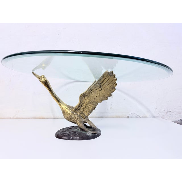 Hollywood Regency Swan Metal Coffee Table, 1960s For Sale - Image 11 of 11